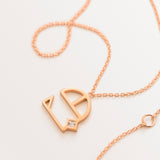 18k Rose Gold Arabic Letter Necklace
