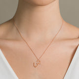 18k Rose Gold Arabic Letter Necklace