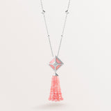 18k White Gold Tassel Necklace with Diamonds