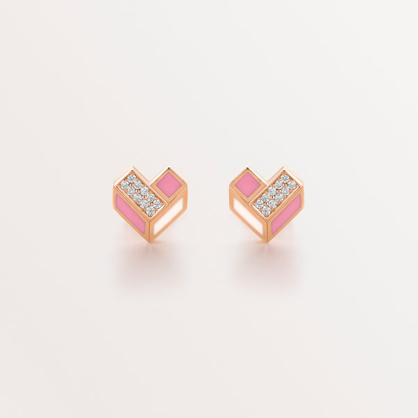 18k Gold Heart Earrings for Kids