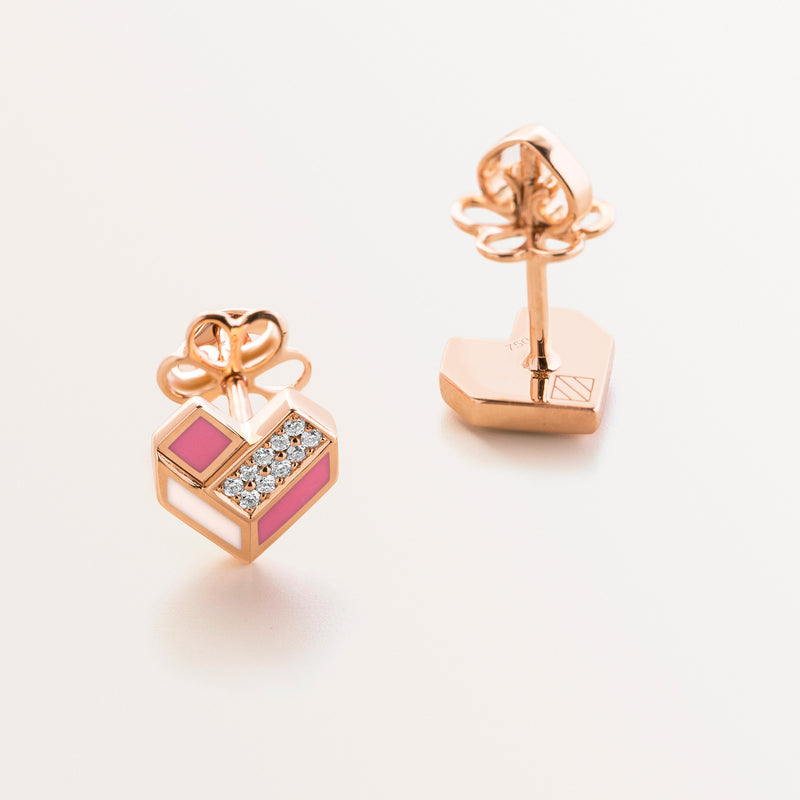 18k Gold Heart Earrings for Kids