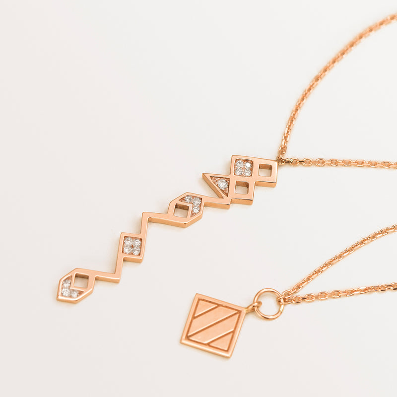 18k Rose Gold Arabic Letter Necklace