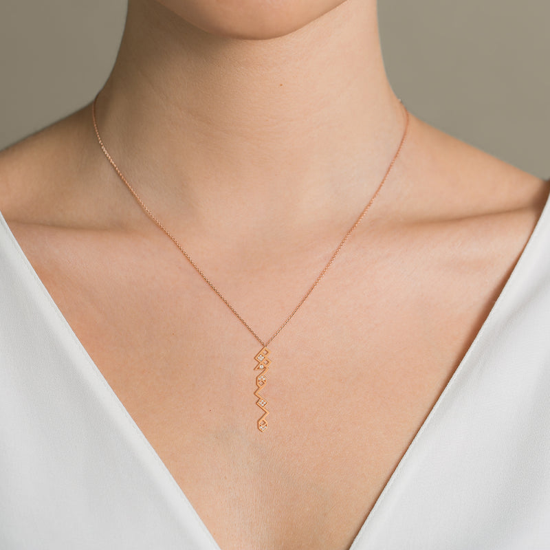 18k Rose Gold Arabic Letter Necklace