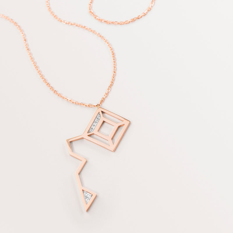 18k Rose Gold Arabic Letter Necklace